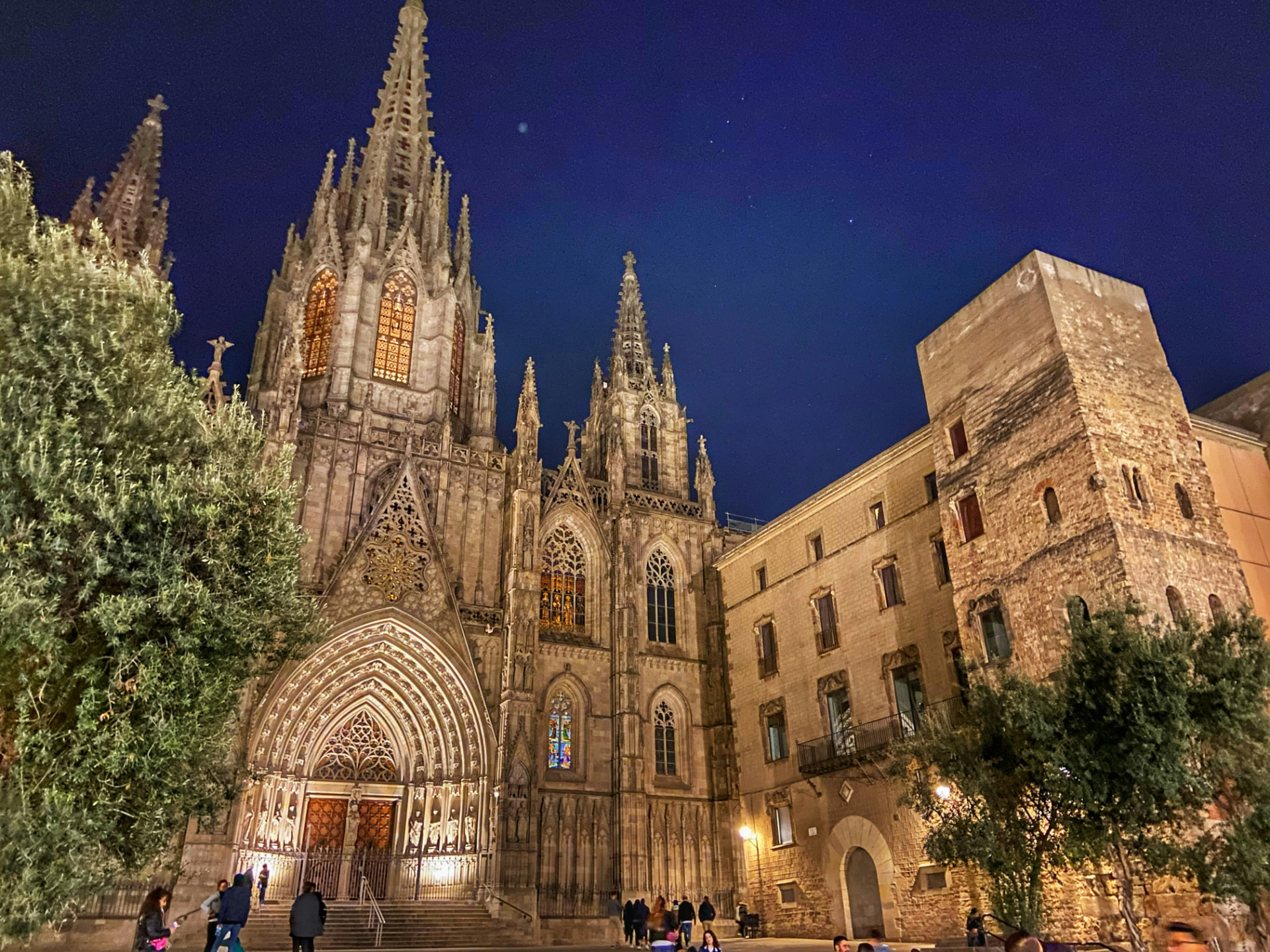 Barcelona Cathedral at night